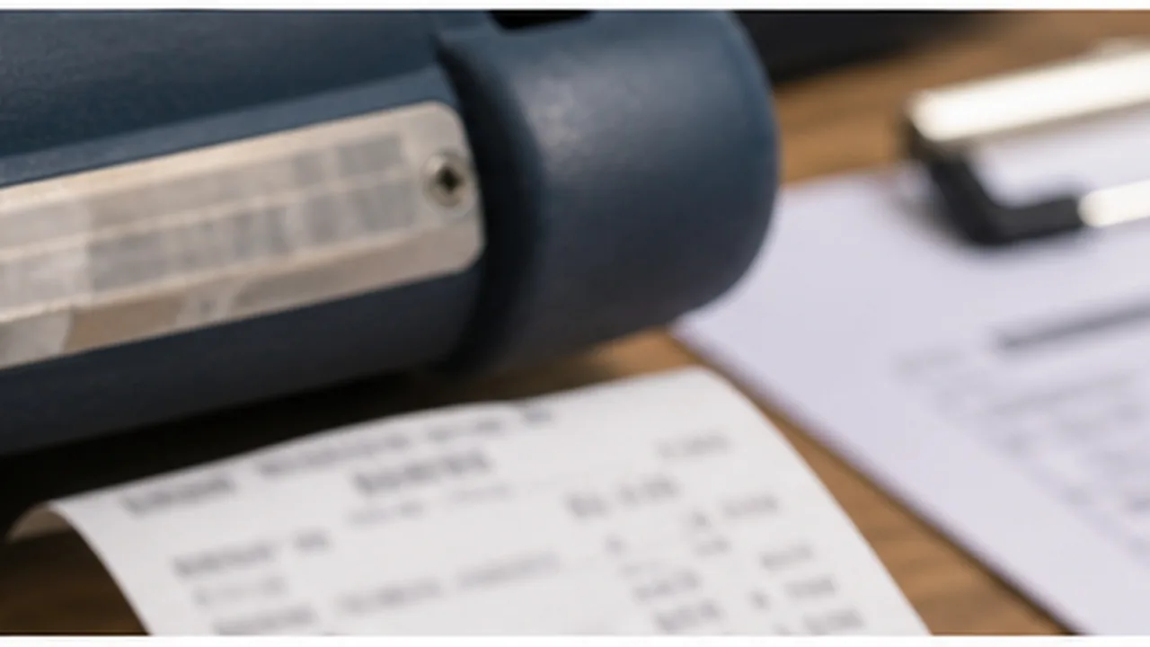 A tool label, receipt, and paperwork photographed for insurance records